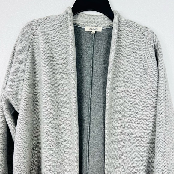 MADEWELL Stanza Herringbone GRAY Wool Blend Coat Jacket size S - Picture 3 of 11